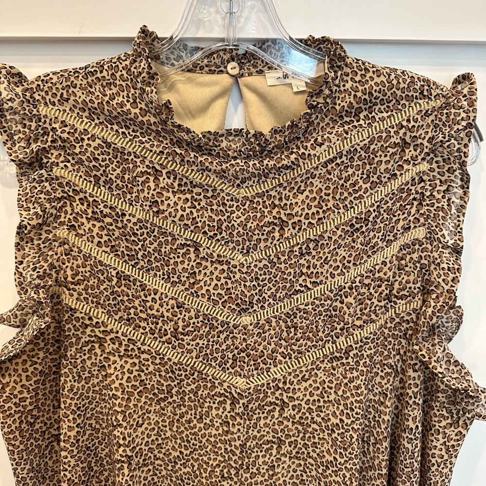 Sleeveless classic leopard print dress - L